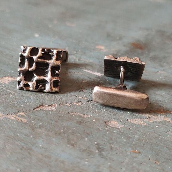 RARE Vintage Modernist 900 Silver Antonio Belgiorno Buenos Aires Cufflin… - Picture 6 of 11